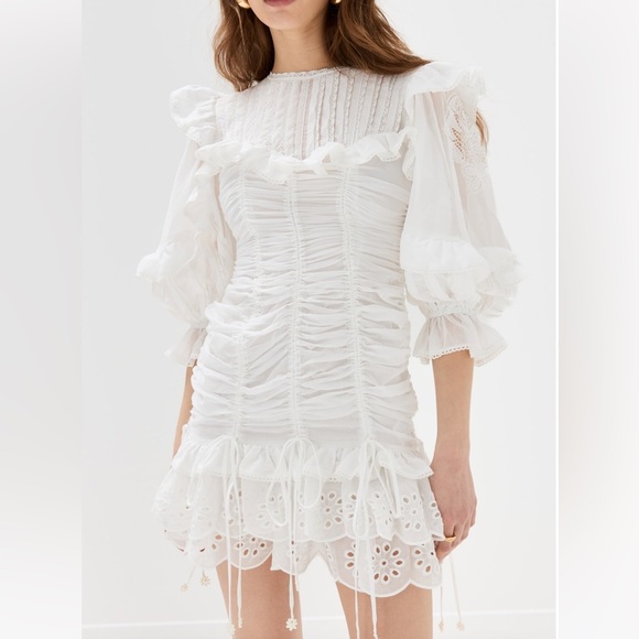 FARM Rio Dresses & Skirts - Farm Rio White Lace Organic Cotton Mini Dress